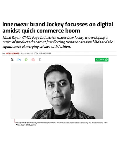 Innerwear brand Jockey focusses on digital amidst quick commerce boom
