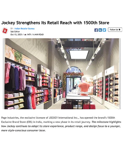 Jockey Strengthens Its Retail Reach with 1500th Store
