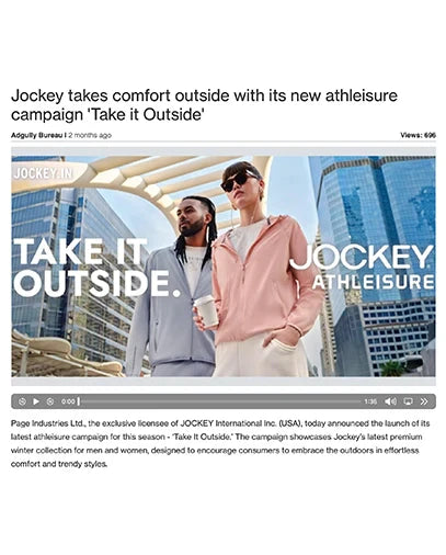 Jockey takes comfort outside with its new athleisure campaign 'Take it Outside'